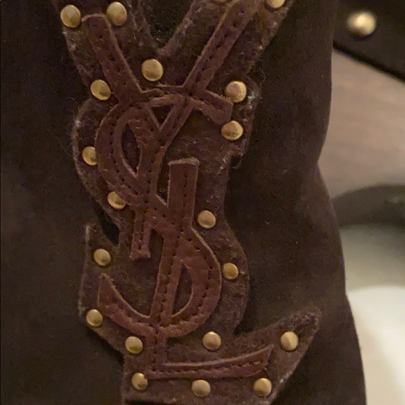 Yves Saint Laurent Megeve slide brown shearling - Picture 8 of 8